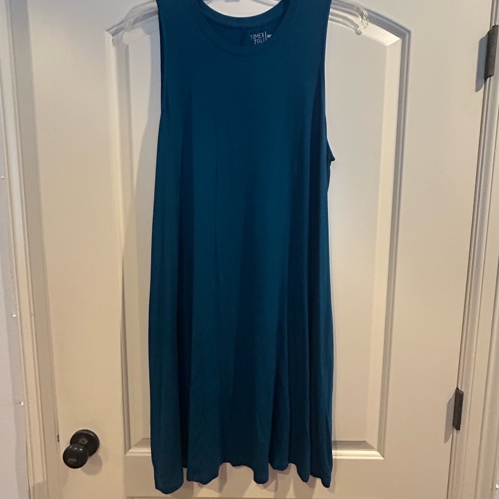 Time and Tru Teal Sleeveless Dress